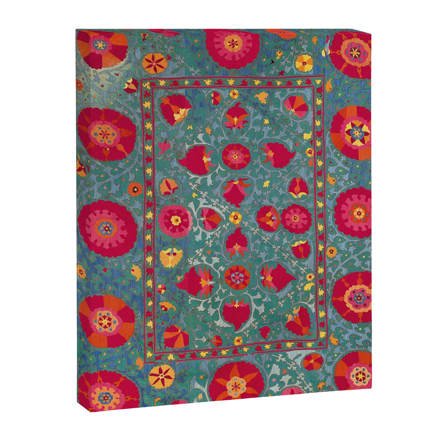 Bokhara Suzani Uzbekistan Embroidery Print With Green Canvas Print Gallery Image 3