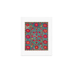 Bokhara Suzani Uzbekistan Embroidery Print With Green Art Print Gallery Image 1