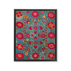 Bokhara Suzani Uzbekistan Embroidery Print With Green Framed Canvas Print Gallery Image 3