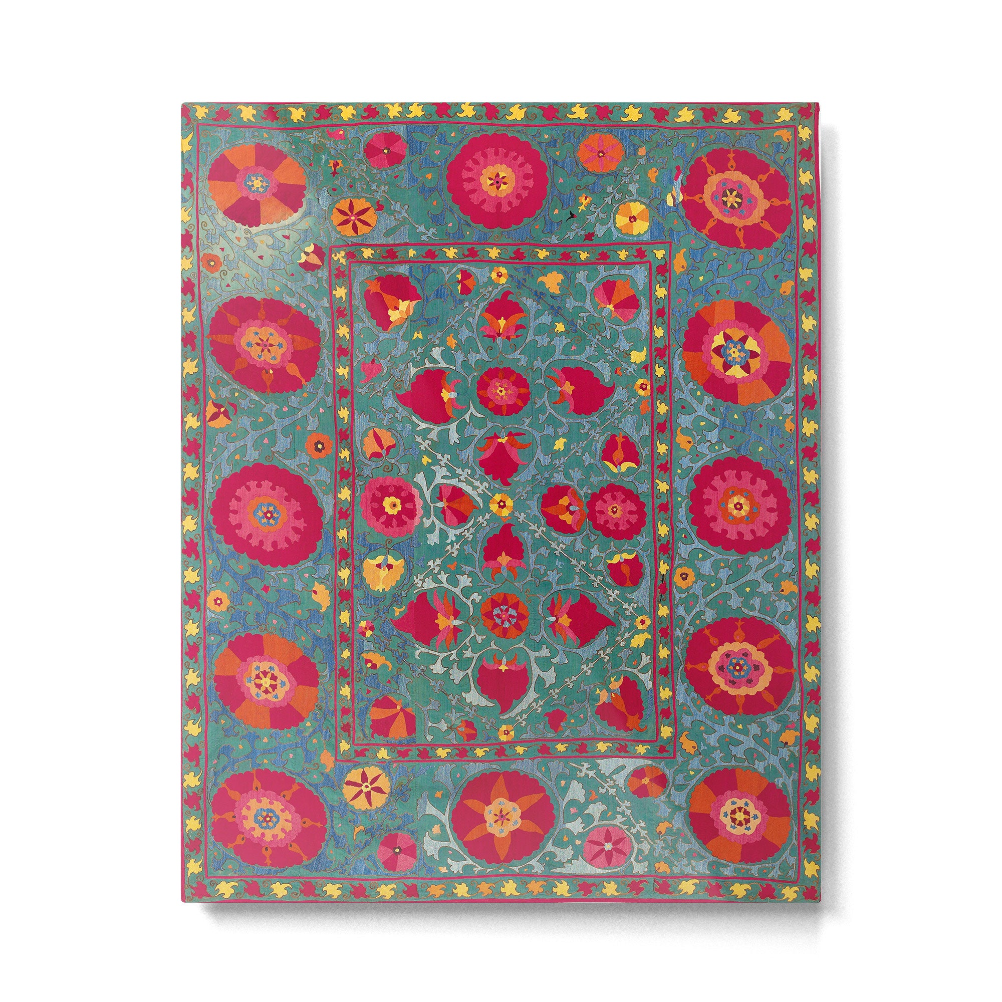 Bokhara Suzani Uzbekistan Embroidery Print With Green Metal Print Gallery Image 4