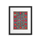 Bokhara Suzani Uzbekistan Embroidery Print With Green Framed Art Print Gallery Image 5
