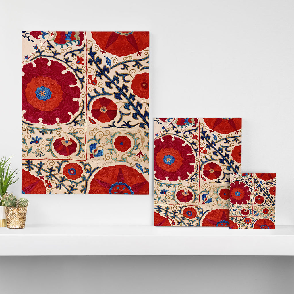 Bokhara Suzani Uzbekistan Floral Print Canvas Print Gallery Image 3
