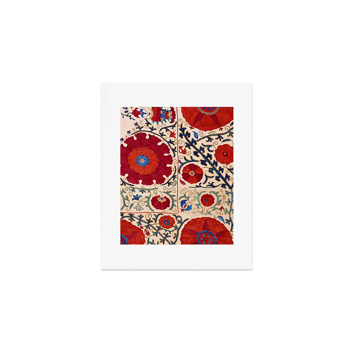 Bokhara Suzani Uzbekistan Floral Print Art Print Gallery Image 1