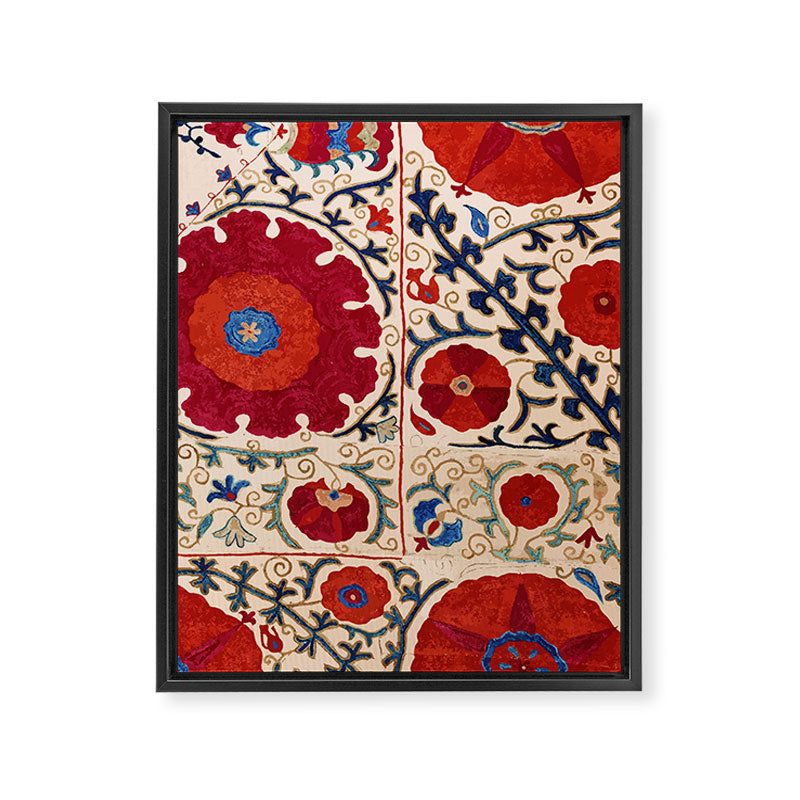 Bokhara Suzani Uzbekistan Floral Print Framed Canvas Print Gallery Image 3