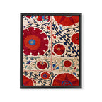 Bokhara Suzani Uzbekistan Floral Print Framed Canvas Print Gallery Image 3