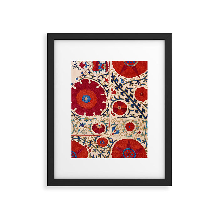 Bokhara Suzani Uzbekistan Floral Print Framed Art Print Gallery Image 1