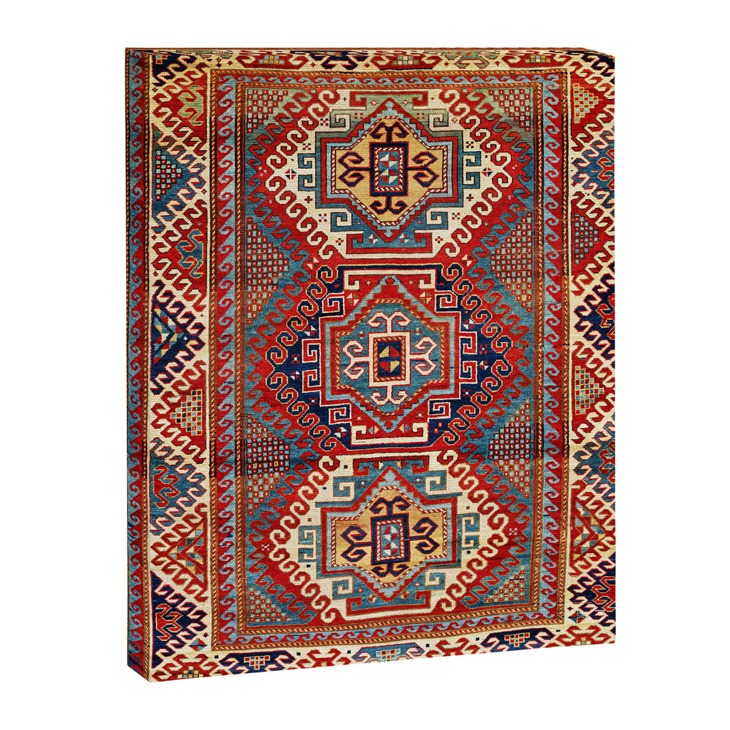 Borjalou Kazak Southwest Caucasus Antique Rug Print Canvas Print Gallery Image 3
