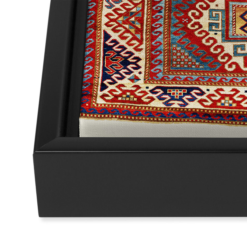 Borjalou Kazak Southwest Caucasus Antique Rug Print Framed Canvas Print Gallery Image 3