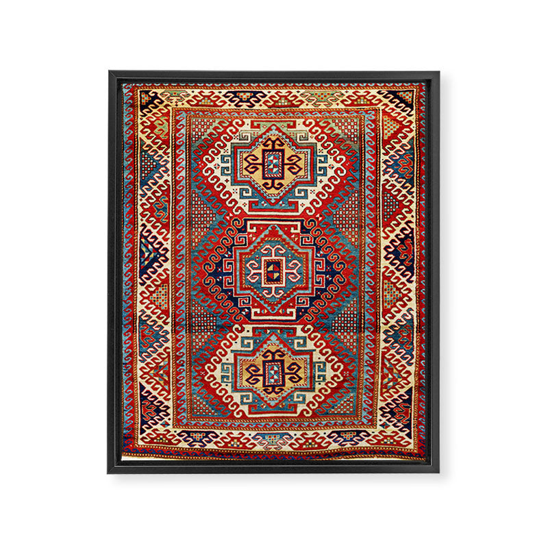 Borjalou Kazak Southwest Caucasus Antique Rug Print Framed Canvas Print Gallery Image 3