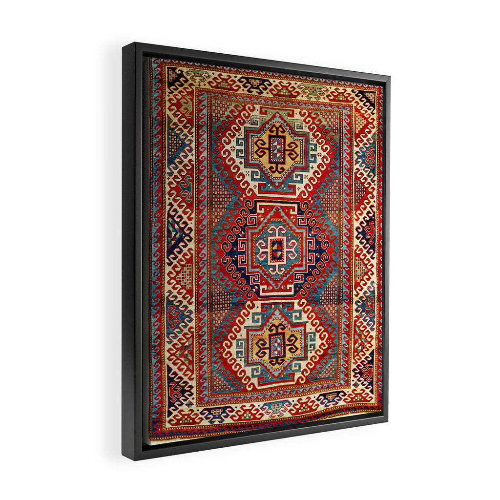 Borjalou Kazak Southwest Caucasus Antique Rug Print Framed Canvas Print Gallery Image 2