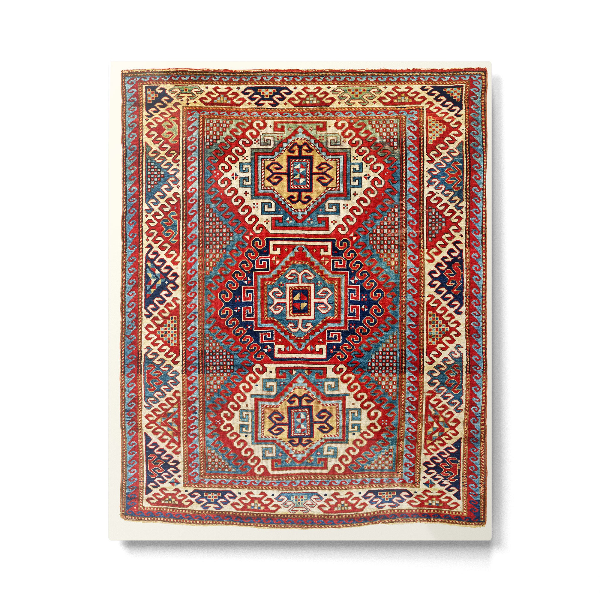 Borjalou Kazak Southwest Caucasus Antique Rug Print Metal Print Gallery Image 4