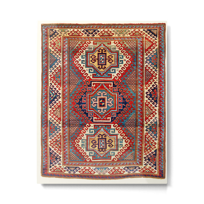 Borjalou Kazak Southwest Caucasus Antique Rug Print Metal Print Gallery Image 1