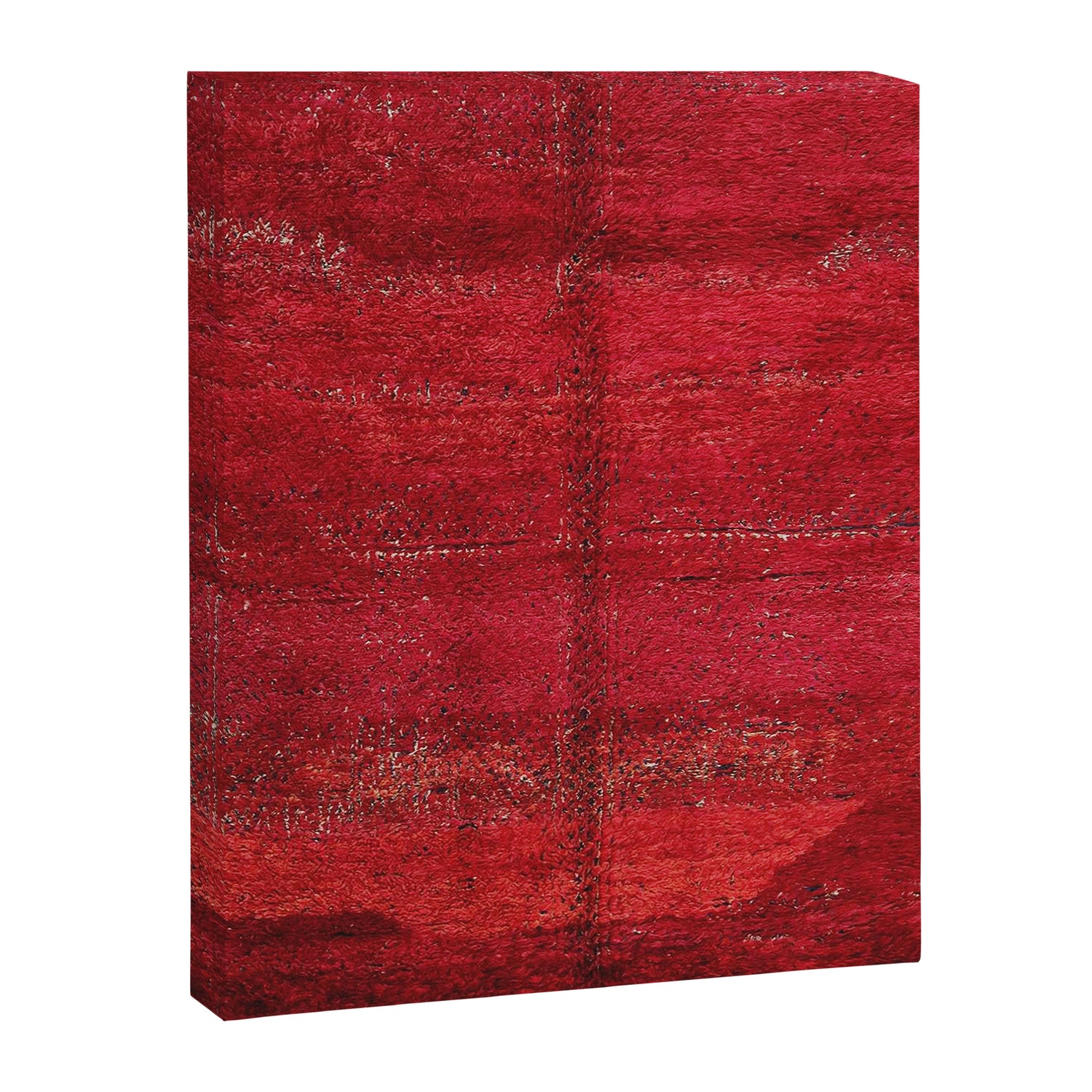 Brilliant Red Antique Moroccan Rug Print Canvas Print Gallery Image 3