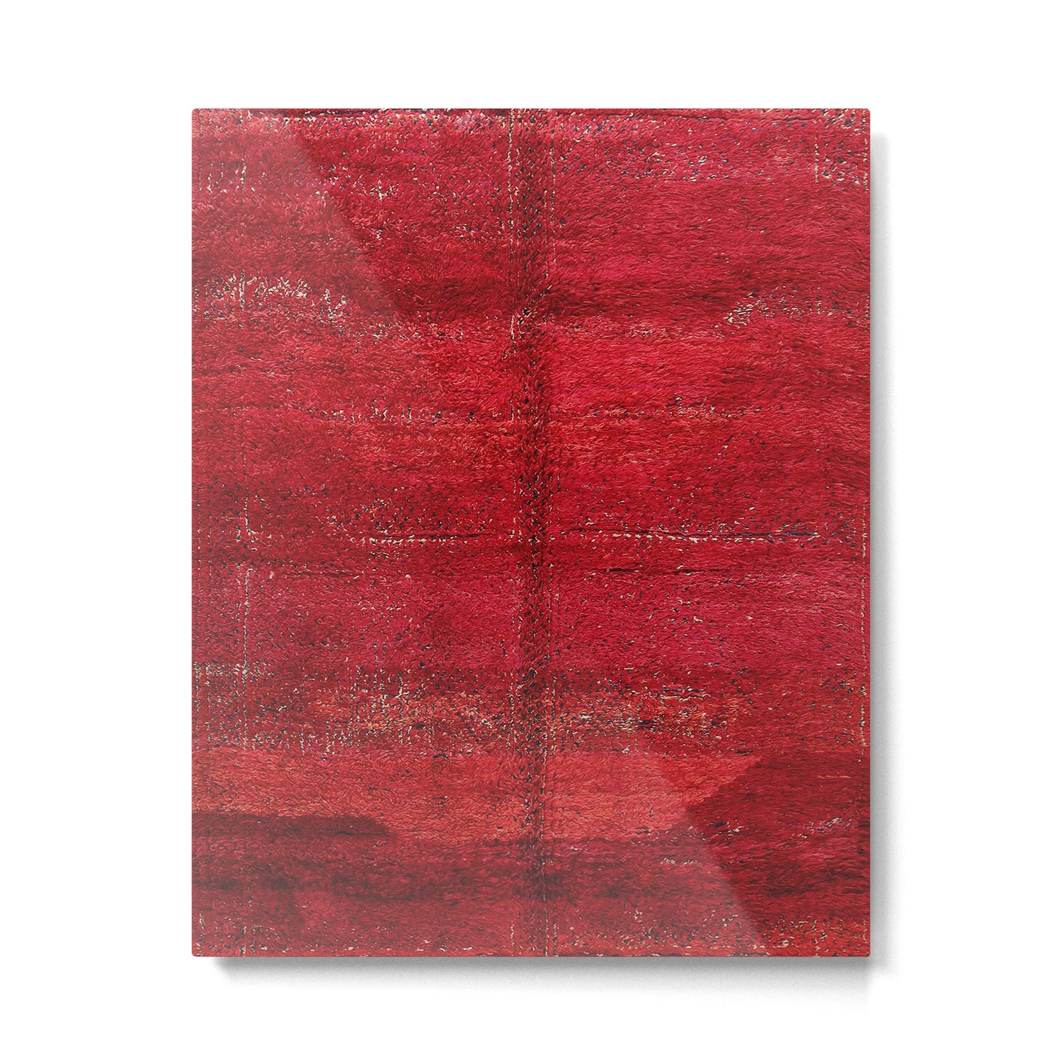 Brilliant Red Antique Moroccan Rug Print Metal Print Gallery Image 4