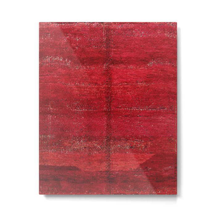 Brilliant Red Antique Moroccan Rug Print Metal Print Gallery Image 1