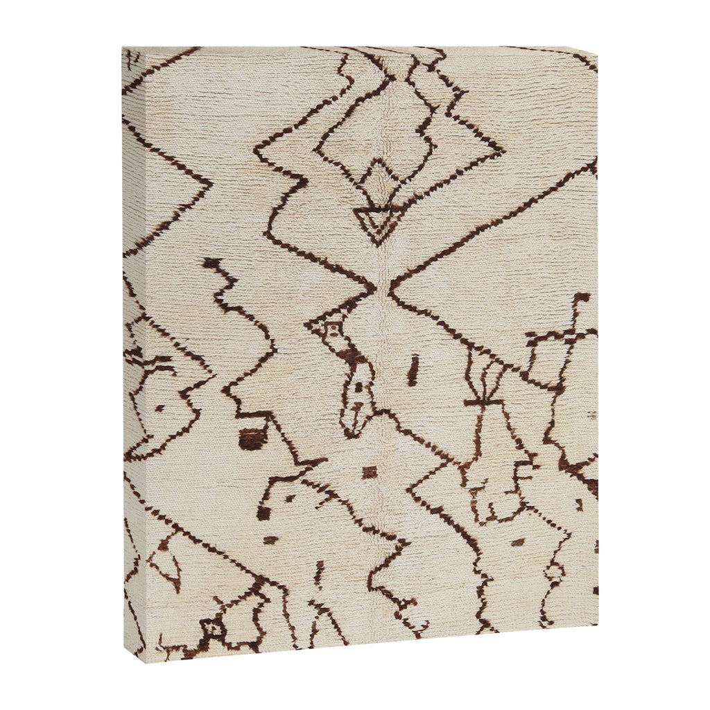 Brown Abstract Antique Moroccan Rug Print Canvas Print Gallery Image 3
