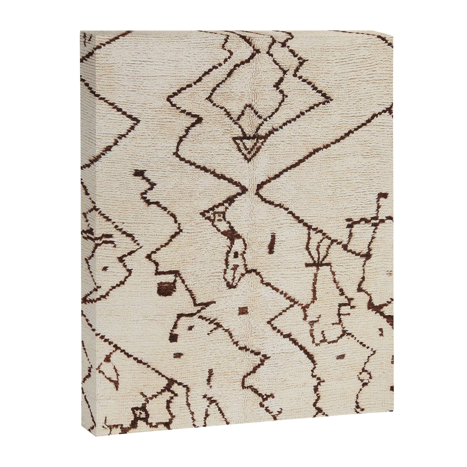 Brown Abstract Antique Moroccan Rug Print Canvas Print Gallery Image 3