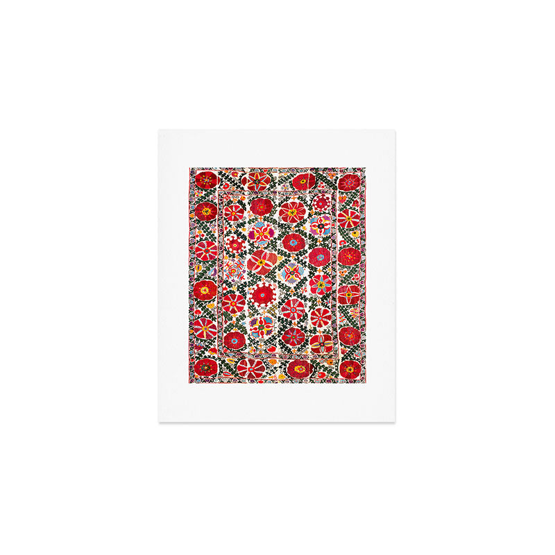 Bukhara Suzani  Antique Embroidery Print Art Print Gallery Image 1