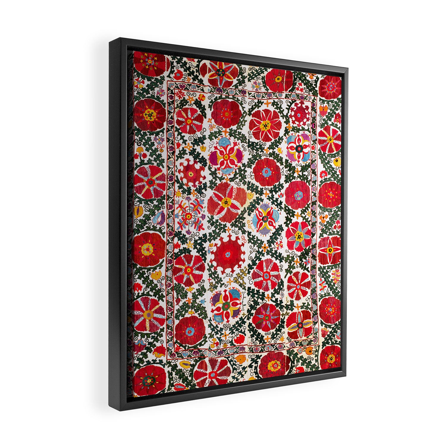 Bukhara Suzani  Antique Embroidery Print Framed Canvas Print Gallery Image 2