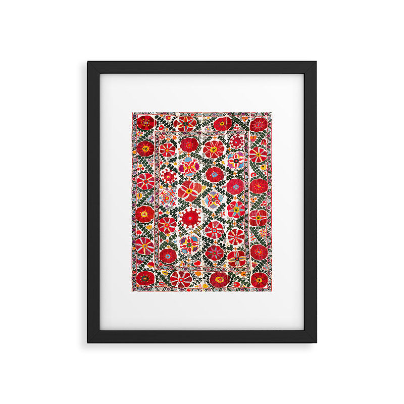 Bukhara Suzani  Antique Embroidery Print Framed Art Print Gallery Image 4