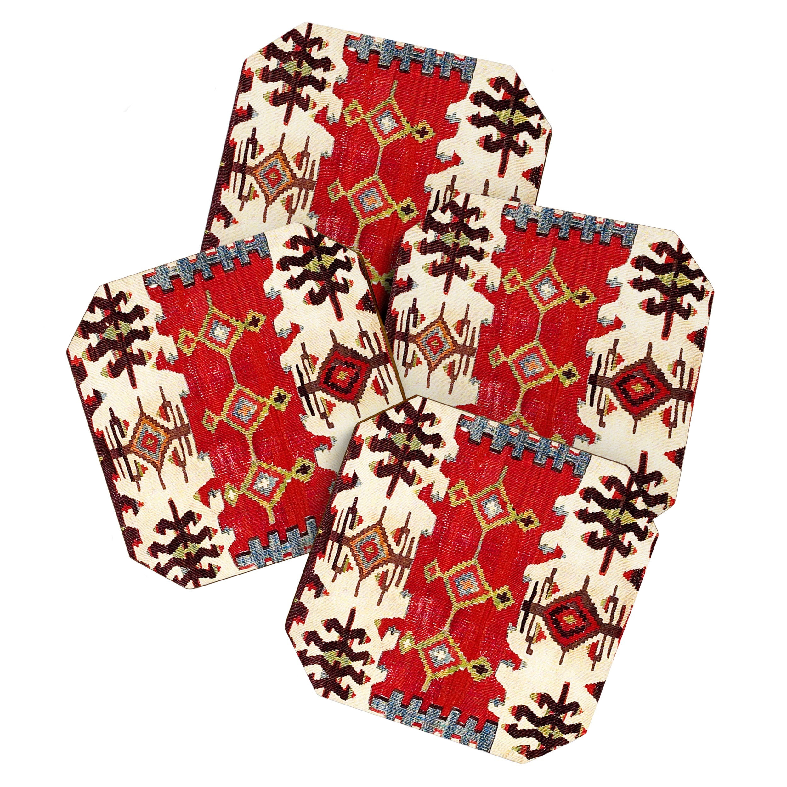 Burdur  Antique South West Anatolia Turkish Kilim Print Coaster Gallery Image 1