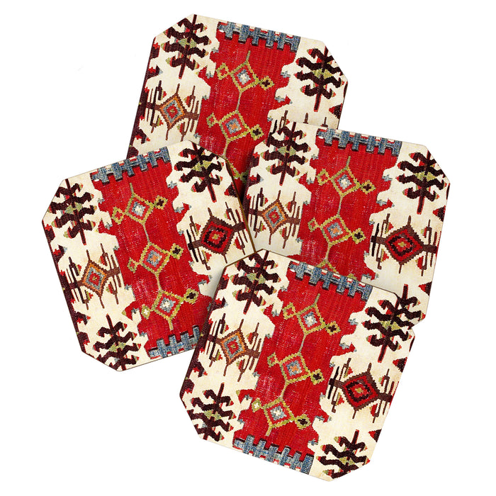 Burdur  Antique South West Anatolia Turkish Kilim Print Coaster Gallery Image 1