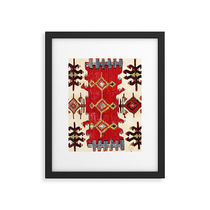 Burdur  Antique South West Anatolia Turkish Kilim Print Framed Art Print Gallery Image 1