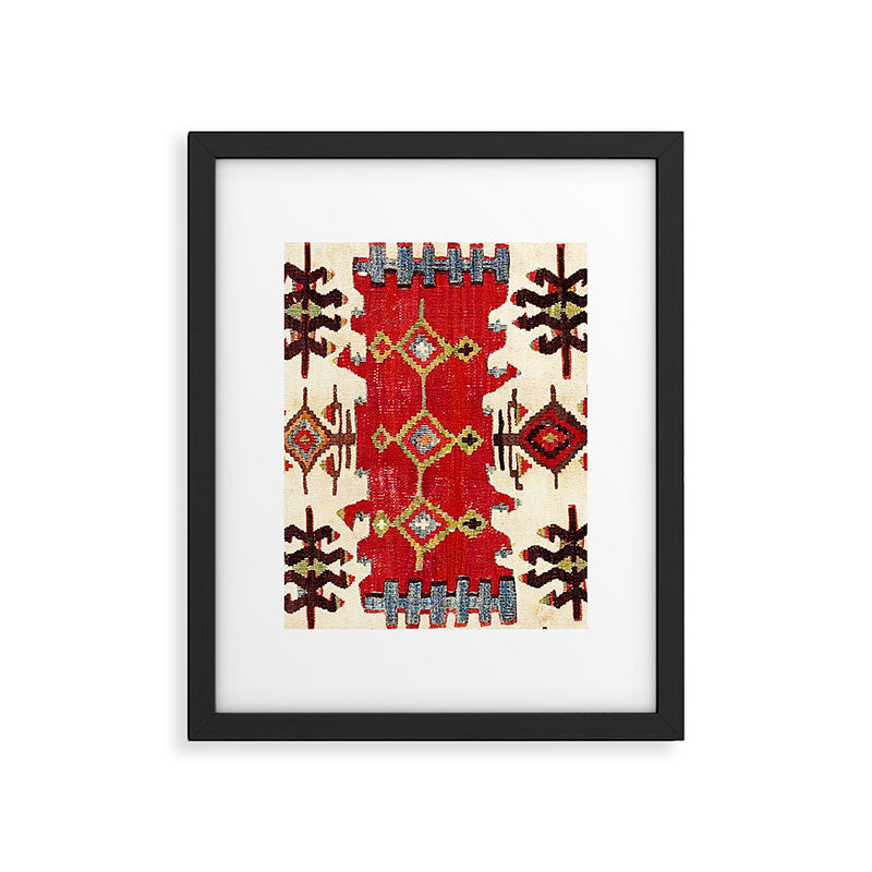 Burdur  Antique South West Anatolia Turkish Kilim Print Framed Art Print Gallery Image 4