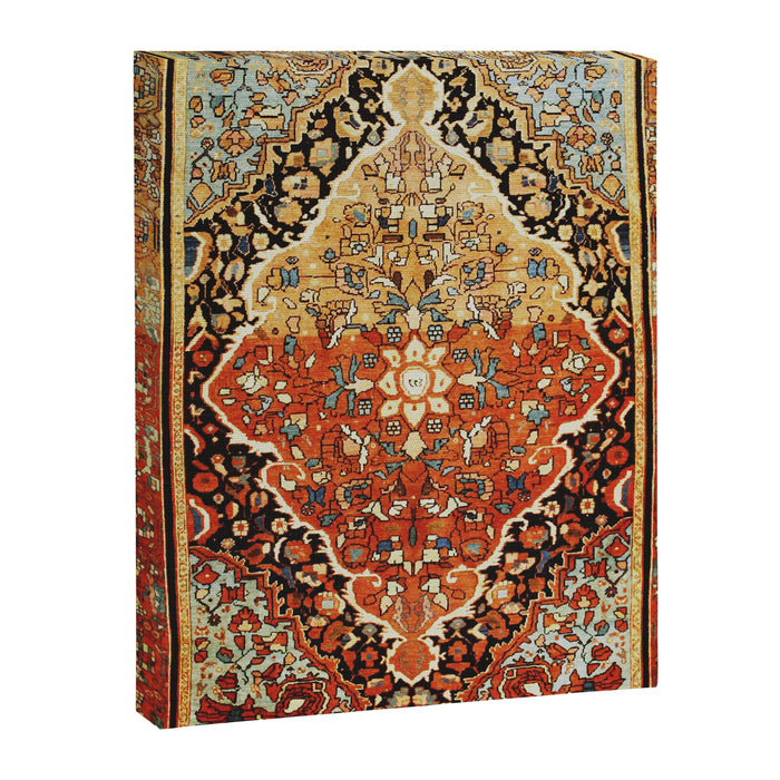 Burnt Orange Medallion Tabriz Rug Print Canvas Print Gallery Image 1