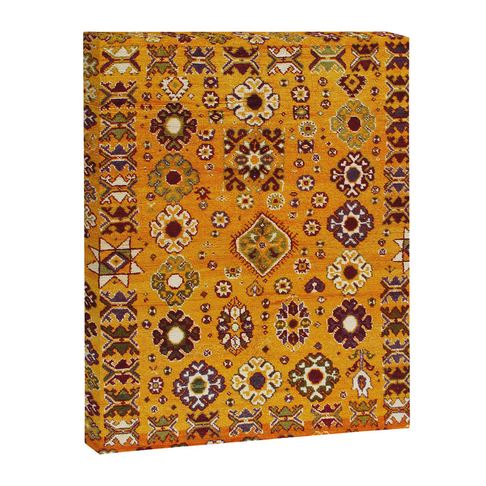 Camel Ochre Antique Colorful Moroccan Rug Print Canvas Print Gallery Image 1