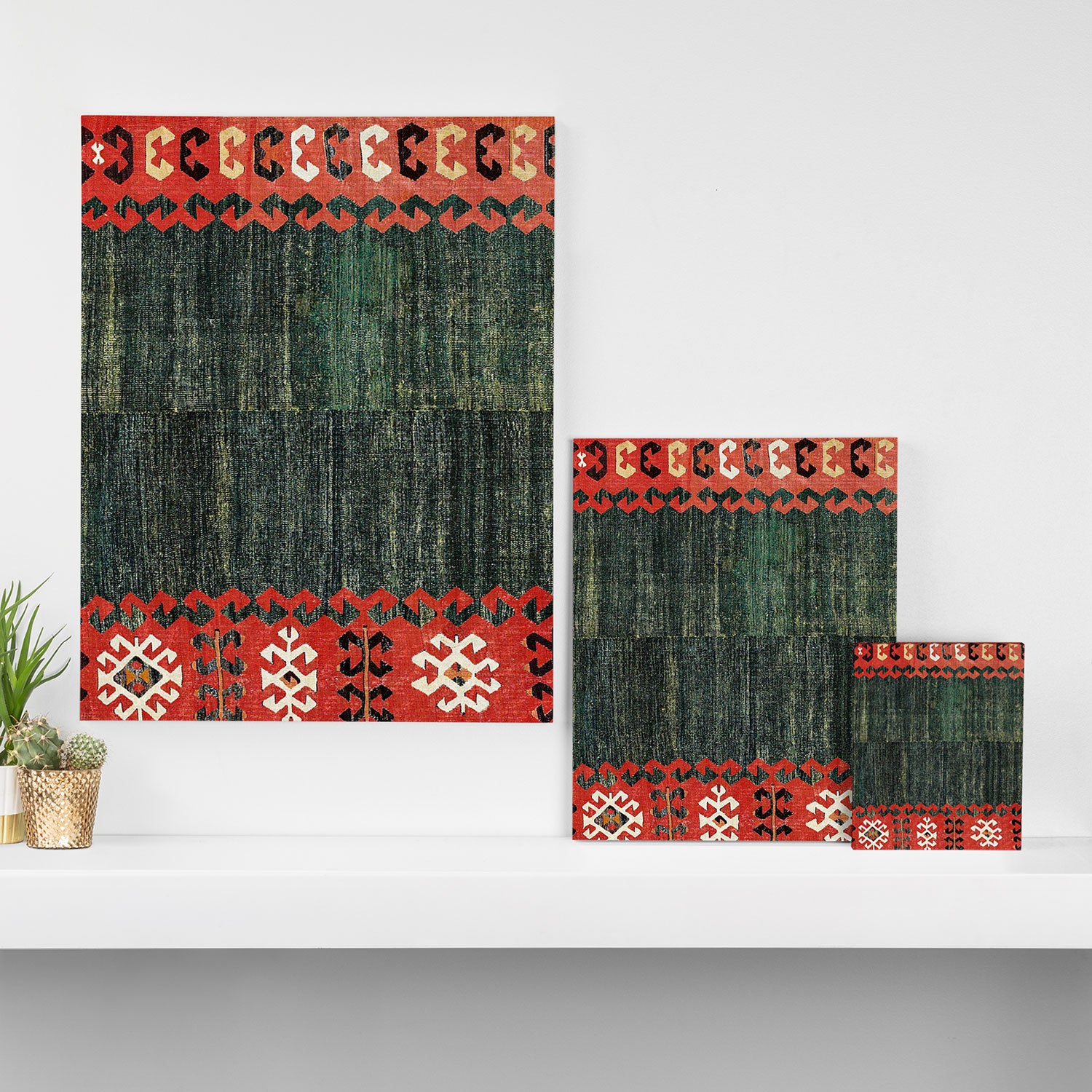 Cappadocian Central  Anatolian Antique Turkish Kilim Print Canvas Print Gallery Image 3