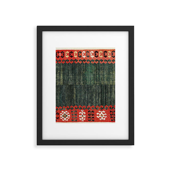 Cappadocian Central  Anatolian Antique Turkish Kilim Print Framed Art Print Gallery Image 1