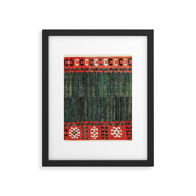 Cappadocian Central  Anatolian Antique Turkish Kilim Print Framed Art Print Gallery Image 4