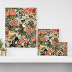 Chinese Dragon Vintage Floral Pattern Canvas Print Gallery Image 3