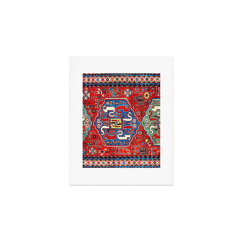 Chondzoresk Karabagh Caucasian Antique Carpet Print Art Print Gallery Image 1