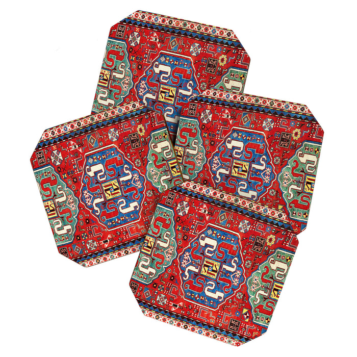 Chondzoresk Karabagh Caucasian Antique Carpet Print Coaster Gallery Image 1
