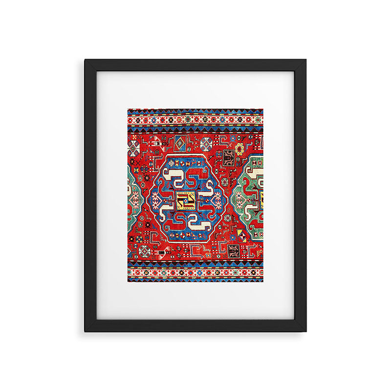 Chondzoresk Karabagh Caucasian Antique Carpet Print Framed Art Print Gallery Image 4