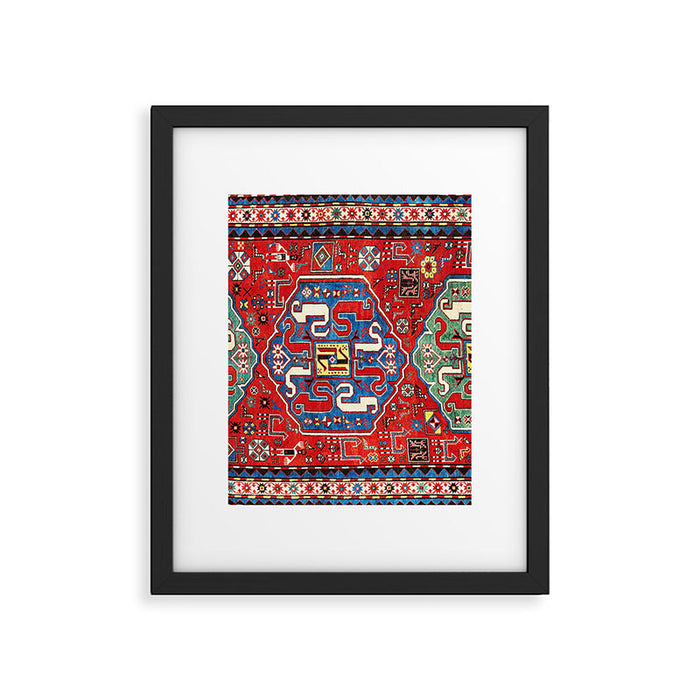 Chondzoresk Karabagh Caucasian Antique Carpet Print Framed Art Print Gallery Image 1