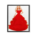 Christmas Doll in Red Dress Vector Art Framed Canvas Print Gallery Image 3