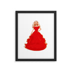 Christmas Doll in Red Dress Vector Art Framed Art Print Gallery Image 6