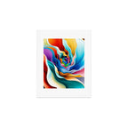 Colorful Abstract Flower in Red Pink Blue Green Yellow Art Print Gallery Image 1