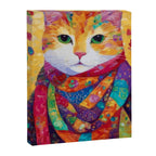 Colorful Cat Portrait Painting After Gustav Klimt Canvas Print Gallery Image 3