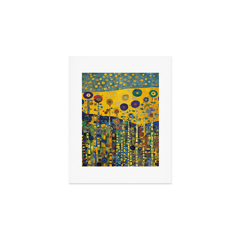 Colorful Flower Garden After Klimt Art Print Gallery Image 1
