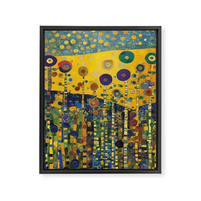 Colorful Flower Garden After Klimt Framed Canvas Print Gallery Image 3