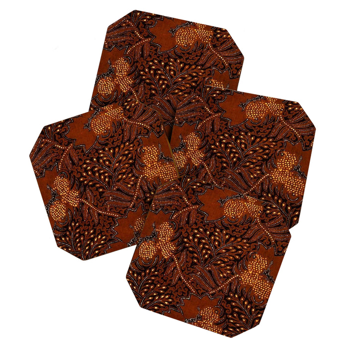 Copper Batik Pattern Abstract Digital Vector Nature Art Coaster Gallery Image 1