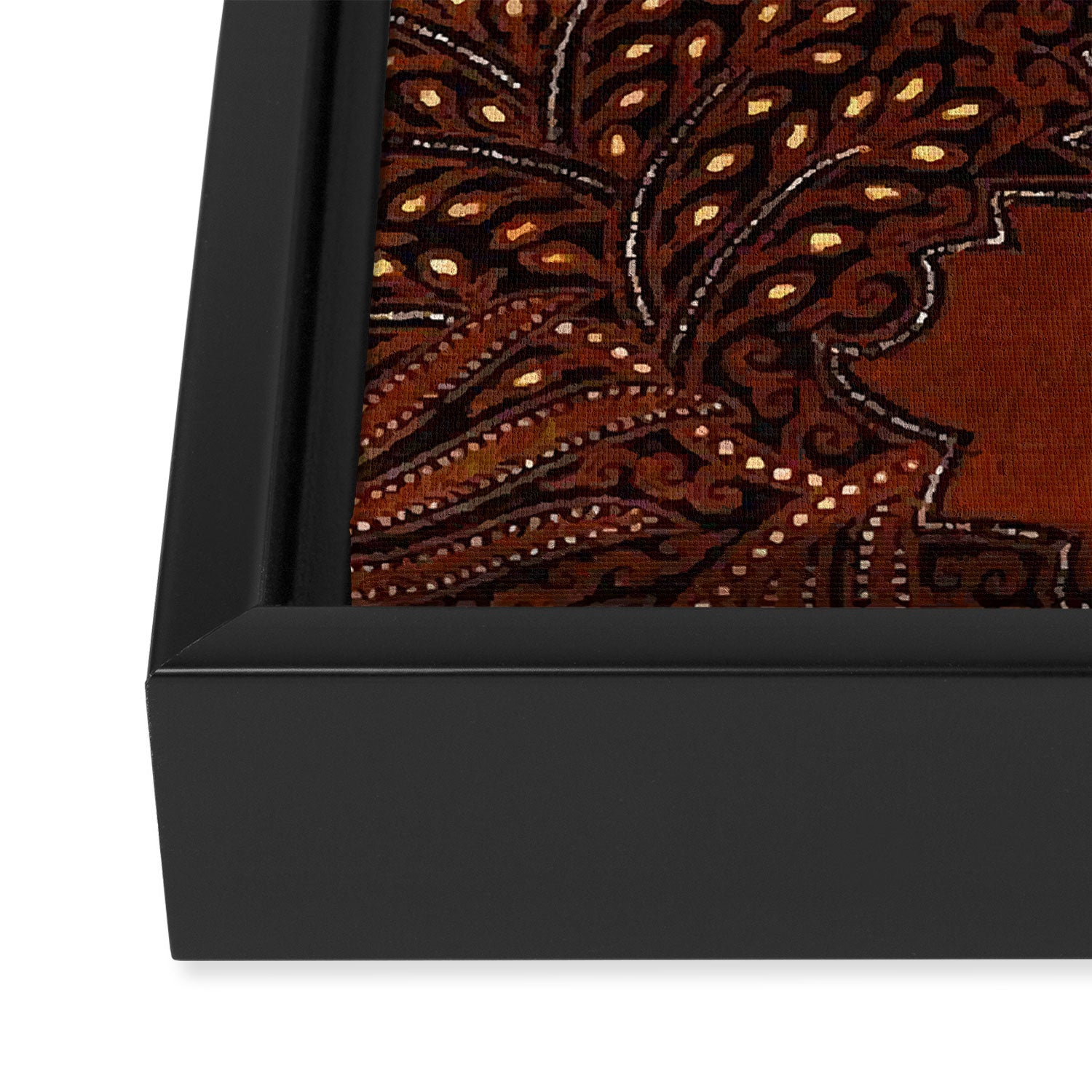 Copper Batik Pattern Abstract Digital Vector Nature Art Framed Canvas Print Gallery Image 3