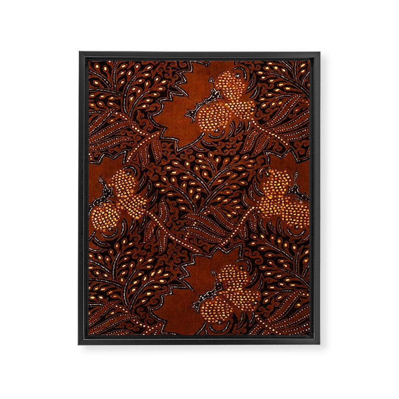 Copper Batik Pattern Abstract Digital Vector Nature Art Framed Canvas Print Gallery Image 3