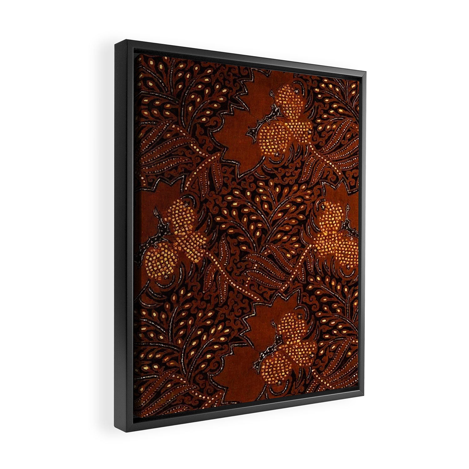 Copper Batik Pattern Abstract Digital Vector Nature Art Framed Canvas Print Gallery Image 2