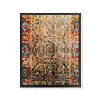 Copper Turquoise Antique Tabriz Rug Print Framed Canvas Print Gallery Image 3