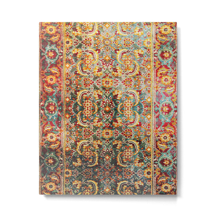 Copper Turquoise Antique Tabriz Rug Print Metal Print Gallery Image 1